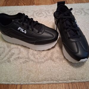 Fila Black and White Platform Women's Sneakers